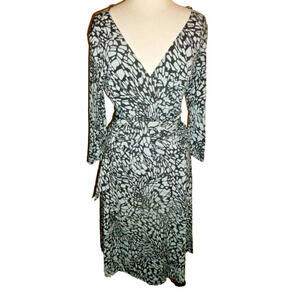 BCBG Max‎ Azria Wrap Dress Mid Length Belted Stertch M Medium